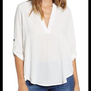 Lush Roll Tab Sleeve Top Large